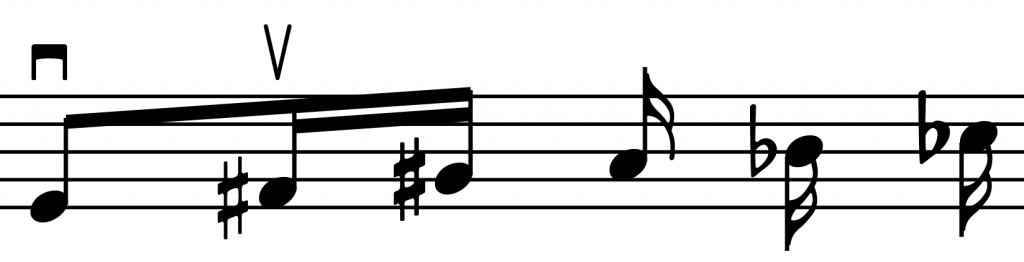 Scaled accidentals on the left, alternate glyphs on the right.